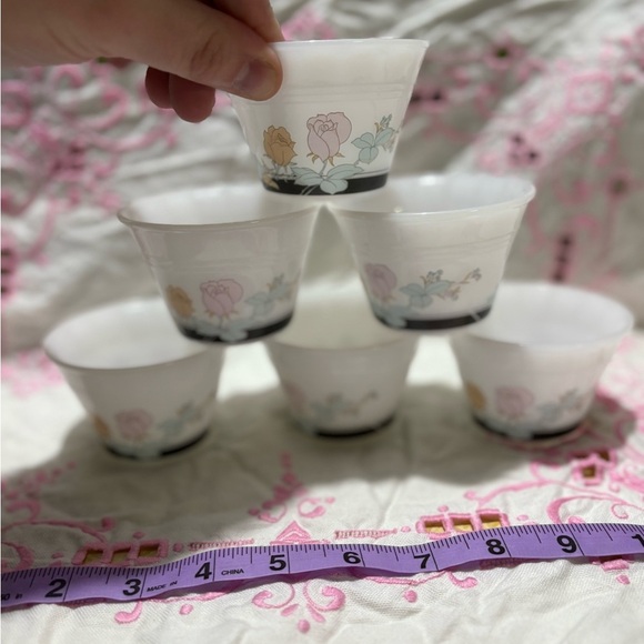 Vintage Floral White Ramekin Set of 6 - Picture 1 of 6